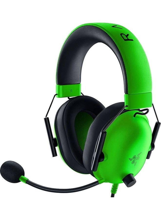 ريزر سماعة رأس Razer BlackShark V2 X السلكية للألعاب الإلكترونية، صوت محيطي 7.1، مكبرات صوت 50 مم، تصميم خفيف الوزن 240 غرام، ميكروفون عازل للضوضاء، وسائد مريحة من إسفنج الذاكرة الهجين، لون أخضر | RZ04-03240600-R3M1 - Image 1